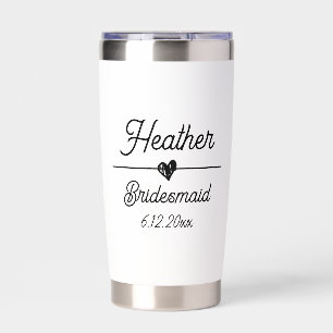Cute Personalized Bridesmaid Insulated Tumbler
