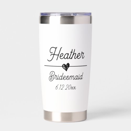 Cute Personalized Bridesmaid Insulated Tumbler