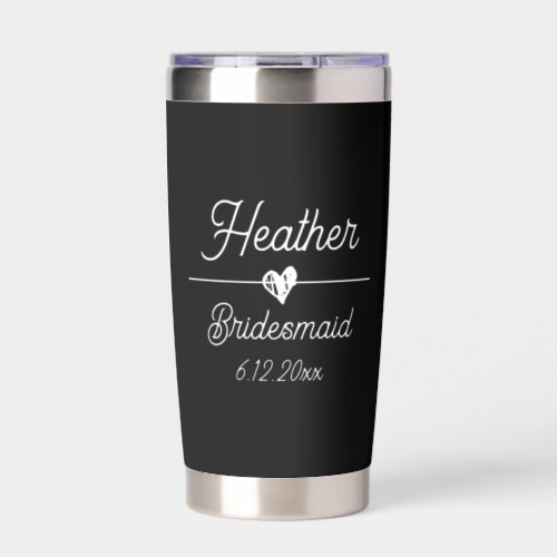 Cute Personalized Bridesmaid Insulated Tumbler