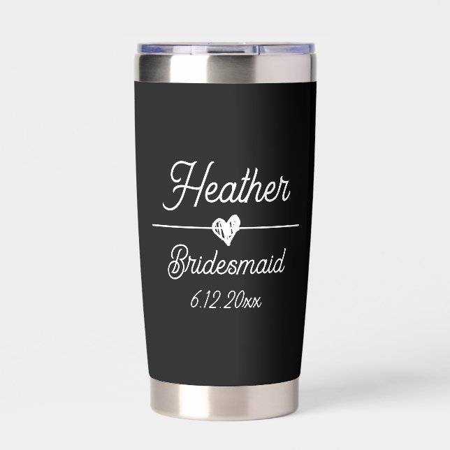 Cute Personalized Bridesmaid Insulated Tumbler (Front)