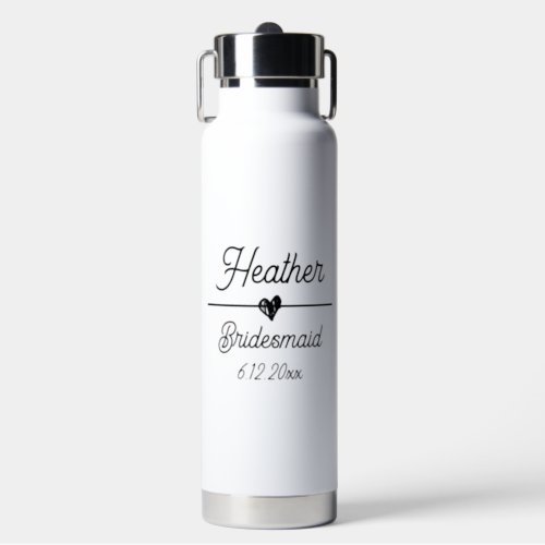 Cute Personalized Bridesmaid Water Bottle