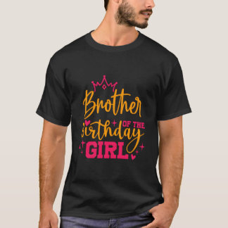 Cute Personalized Brother Of The Birthday Girl Mat T-Shirt