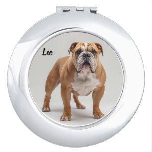 Cute Personalized Bulldog Compact Mirror