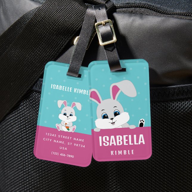 Cute Personalized Bunny Luggage Tag (Creator Uploaded)