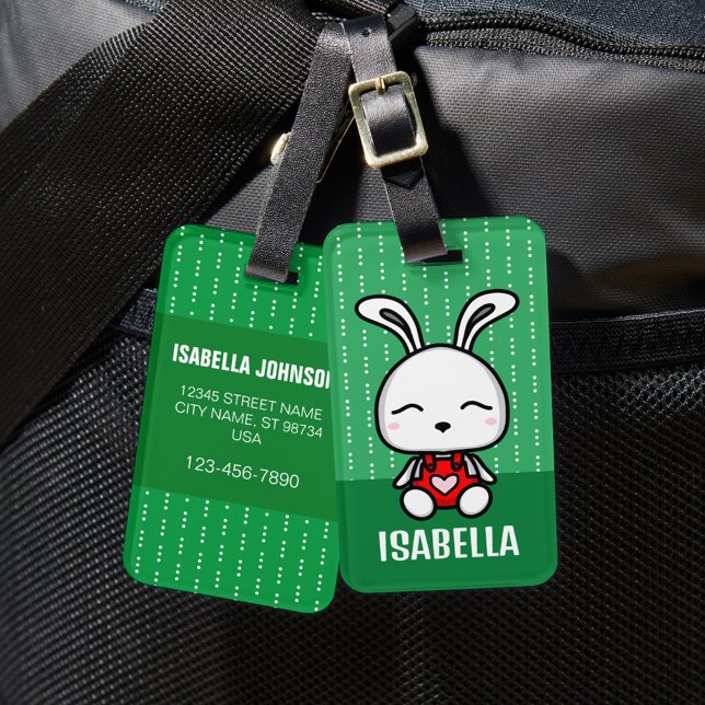Cute Personalized Bunny Luggage Tag (Creator Uploaded)