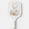 Cute Personalized Bunny Rabbit in Basket Pickleball Paddle | Zazzle