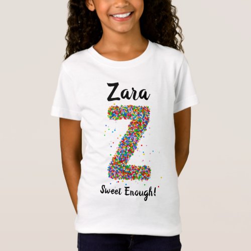 Cute Personalized Candy Sprinkles Monogrammed Z T_Shirt