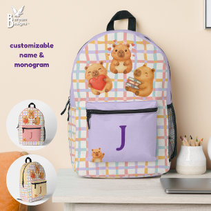 Cute Personalized Capybara Printed Backpack