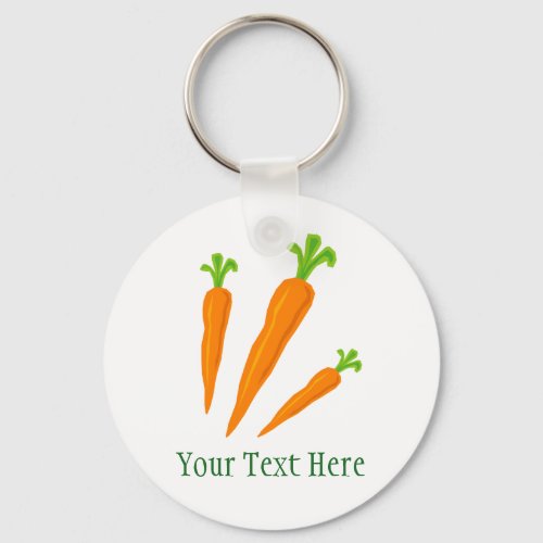 Cute personalized carrot veggie vegetable keychain