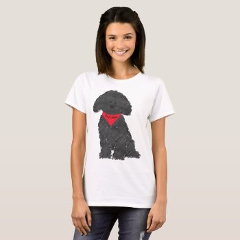 Cute Personalized Cartoon Labradoodle Puppy T-shirt by the_doodle_dog at Zazzle
