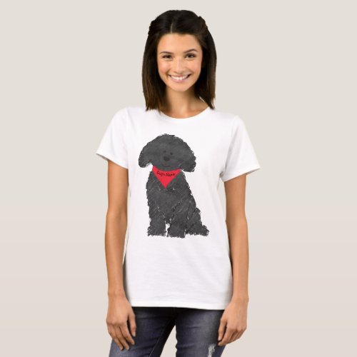 Cute Personalized Cartoon Labradoodle Puppy T_Shirt