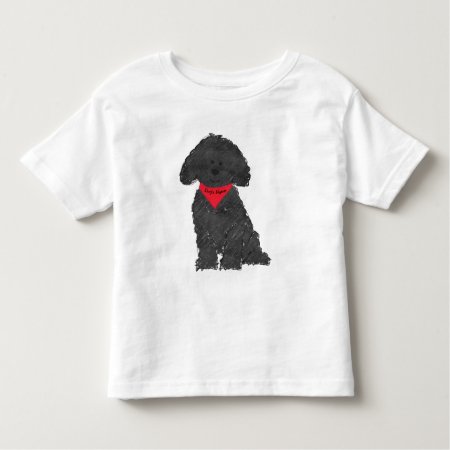 Cute Personalized Cartoon Labradoodle Puppy Toddler T-shirt