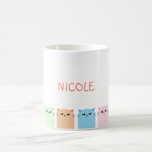 Cute Personalized Cat Lovers Coffee Mug (Center)
