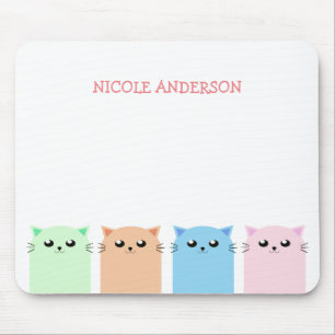 Cute Personalized Cat Lovers Mouse Pad