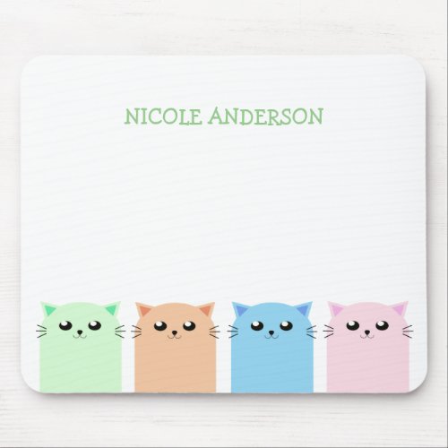 Cute Personalized Cat Lovers Mouse Pad