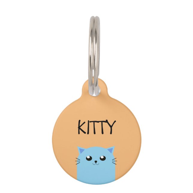 Cute Personalized Cat Pet ID Tag (Front)