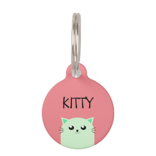 Cute Personalized Cat Pet ID Tag