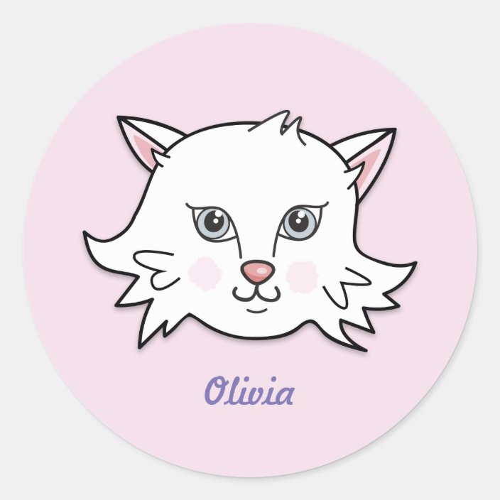 cute personalized cat sticker zazzlecom