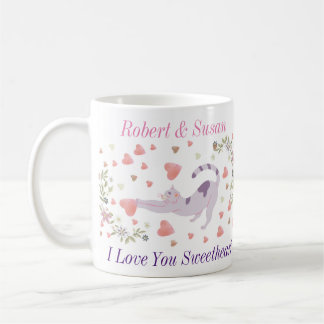 Cute Personalized Cat Valentine Giff Coffee Mug