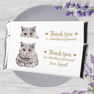 Cute Personalized Cat Wedding  Hershey Bar Favors