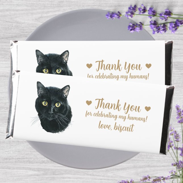 Cute Personalized Cat Wedding  Hershey Bar Favors (Creator Uploaded)