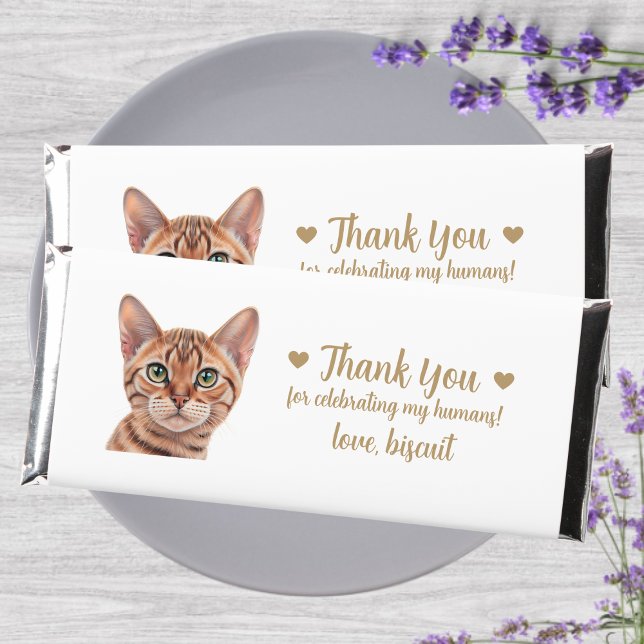 Cute Personalized Cat Wedding  Hershey Bar Favors (Creator Uploaded)