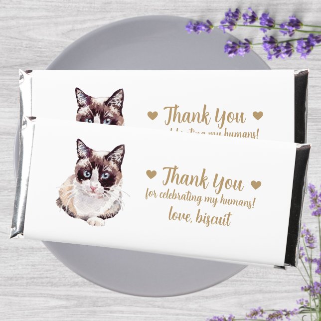Cute Personalized Cat Wedding  Hershey Bar Favors (Creator Uploaded)