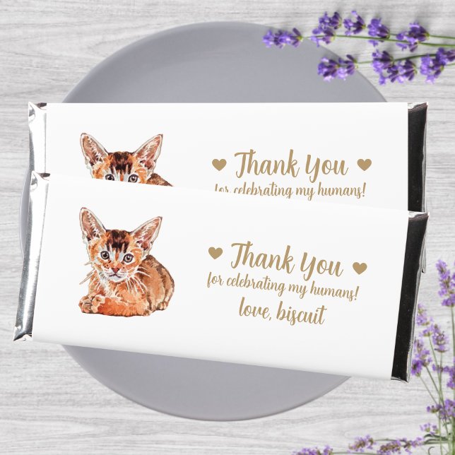Cute Personalized Cat Wedding  Hershey Bar Favors (Creator Uploaded)