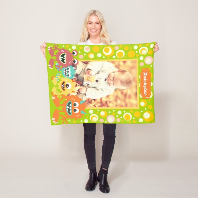 Cute personalized child photo fleece blanket (In Situ)