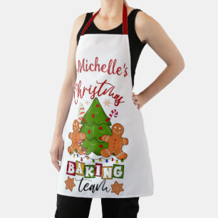 Cute Personalized Christmas Baking Team Apron