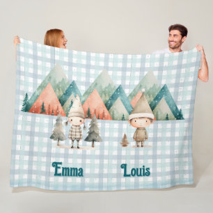 Cute personalized christmas blanket for couple