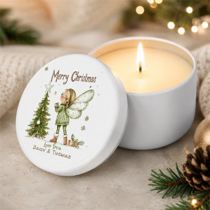 Cute Personalized Christmas Fairy and Tree Mini Candle Favors