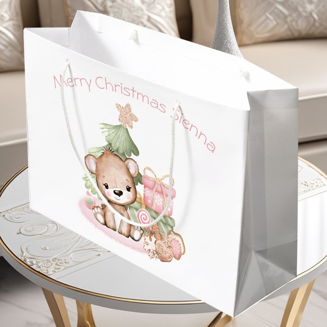 Cute Personalized Christmas Gift Bag For a Girl (Cute Personlized Christmas Gift Bag For Girl)