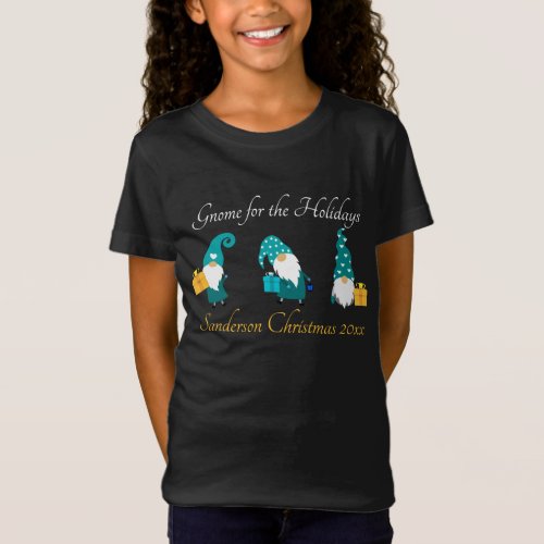 Cute Personalized Christmas Gnome for the Holidays T_Shirt