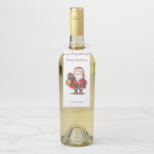Cute Personalized Christmas Santa Claus Bottle Hanger Tag