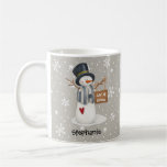 Cute Personalized Christmas Snowman Let It Snow Coffee Mug