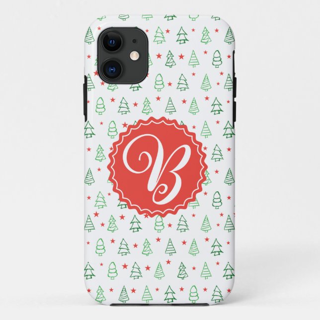 Cute Personalized Christmas tree Case-Mate iPhone Case (Back)