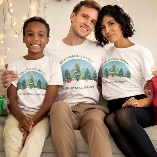Cute Personalized Christmas Trees Family Reunion T_Shirt