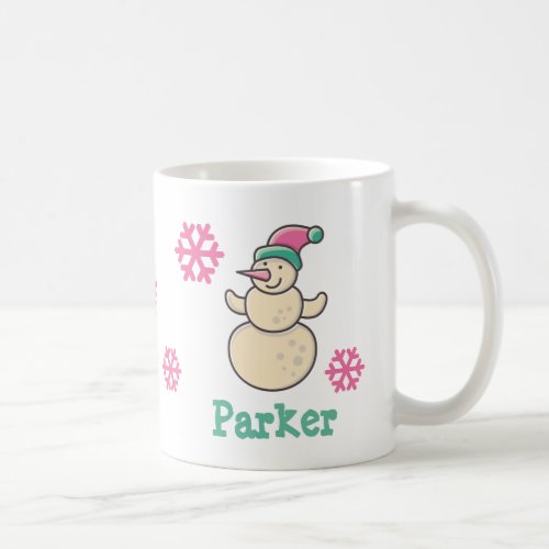 Cute Personalized Christmas Winter Snowman Coffee Mug