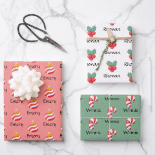 Cute Personalized Christmas Wrapping Paper Sheets