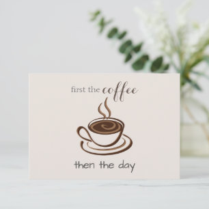 Cute Personalized Coffee Lover Minimalist Note Card