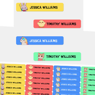 Cute Personalized color Name Kids' Labels