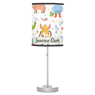 Cute Personalized Colorful Dinosaur Alien Kids Table Lamp