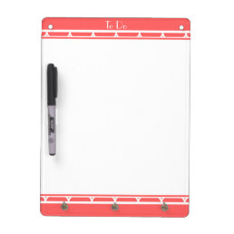 Cute Personalized Coral White Typography Message Dry Erase Board