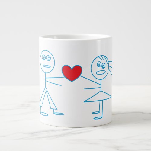 Cute Personalized Couple in Love Stick Figure Mug