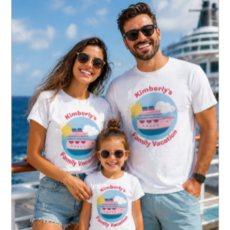 Cute Personalized Cruise Ship Family Trip Design T-Shirt