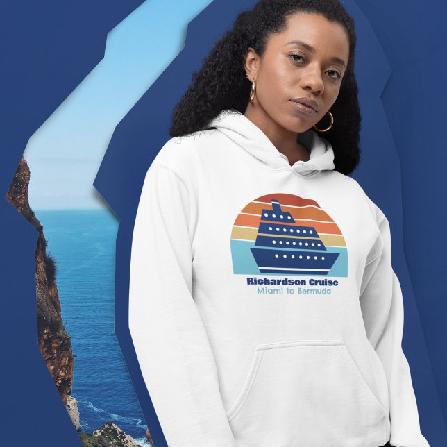 Cute Personalized Cruise Ship Family Trip Sunset Hoodie (Creator Uploaded)