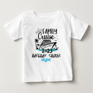 Cute Personalized Cruise Ship Family Trip Sunset T Baby T-Shirt