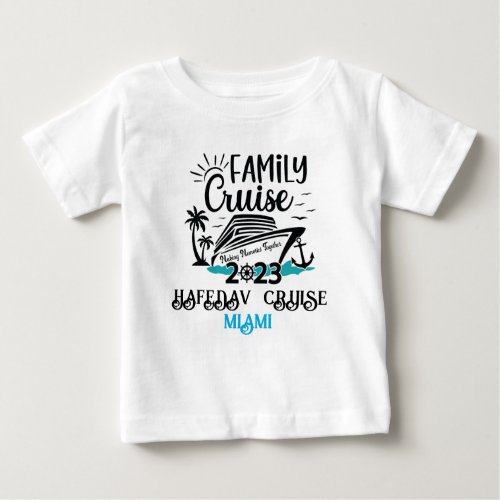 Cute Personalized Cruise Ship Family Trip Sunset T Baby T_Shirt