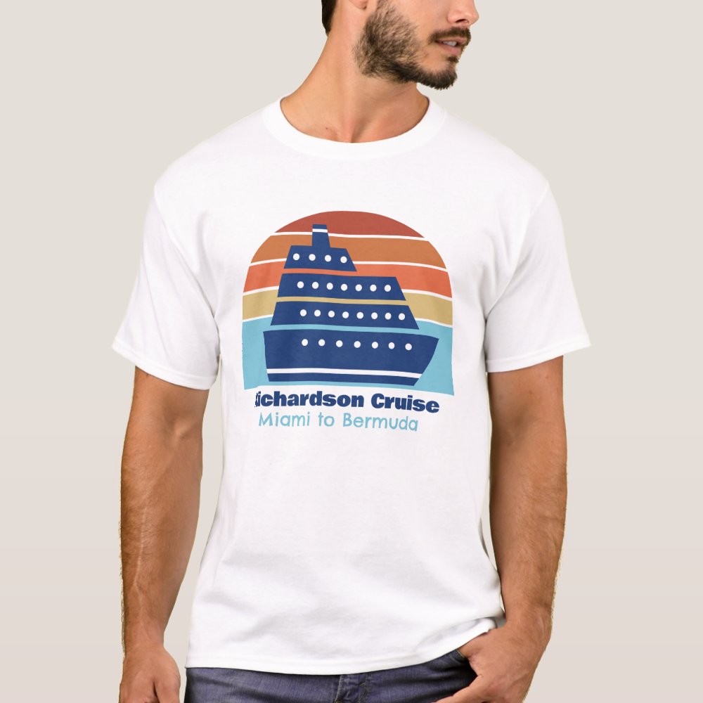 Cute Personalized Cruise Ship Family Trip Sunset Personalized T-Shirt